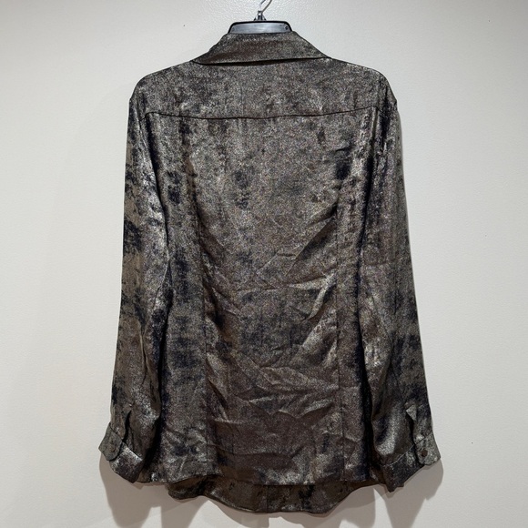 Peter Cohen Rocker Silver Velvety Foil Blazer Topper XL Layering Career Holiday - Picture 4 of 15